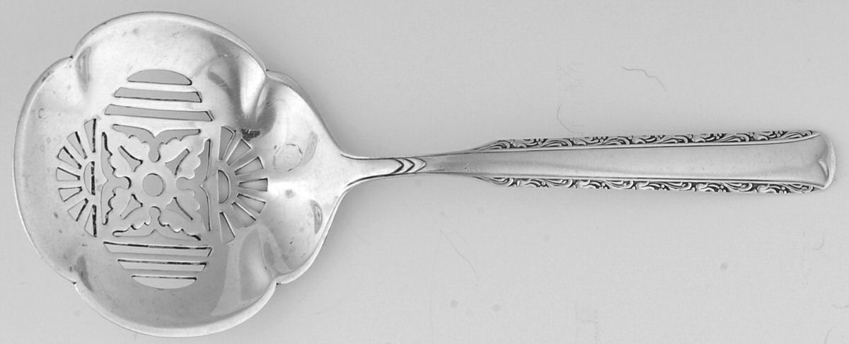 Eventide (Sterling, 1936, No Monograms) Solid Bon Bon Spoon with Pierced Bowl by Gorham Silver-1
