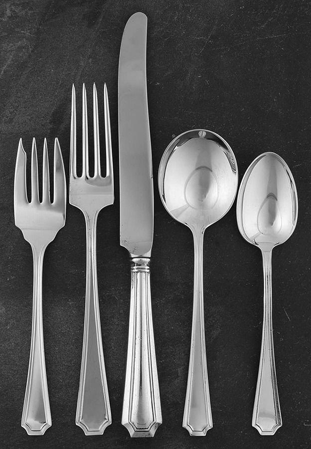 Fairfax (Sterling, 1910, No Monograms) 5 Piece Place Size Setting by Gorham Silver-1
