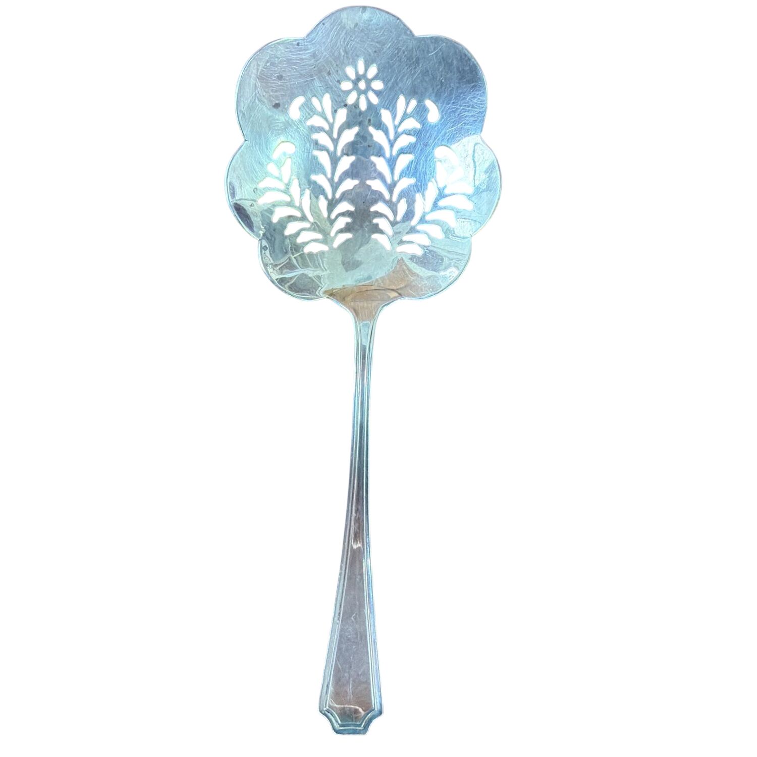 Fairfax (Sterling, 1910, No Monograms) Large Pierced Pea Serving Spoon by Gorham Silver-1