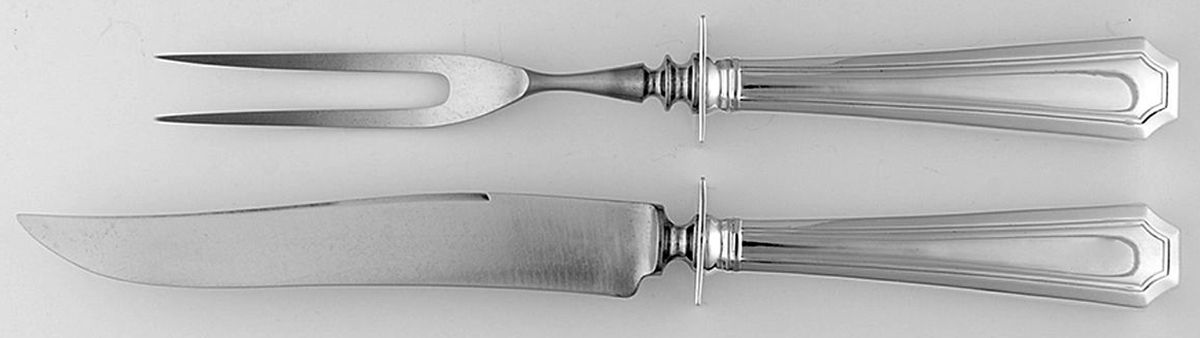 Fairfax (Sterling, 1910, No Monograms) Small Silverplate Blade 2-Piece Steak Carving Set by Gorham Silver-1
