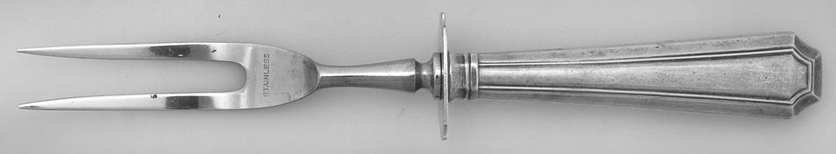 Fairfax (Sterling, 1910, No Monograms) Small Steak Carving Fork with Stainless Prongs by Gorham Silver-1