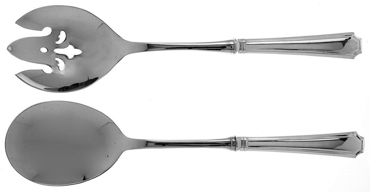 Fairfax (Sterling, 1910, No Monograms) 2 Pc Salad Set with Stainless Bowl by Gorham Silver-1