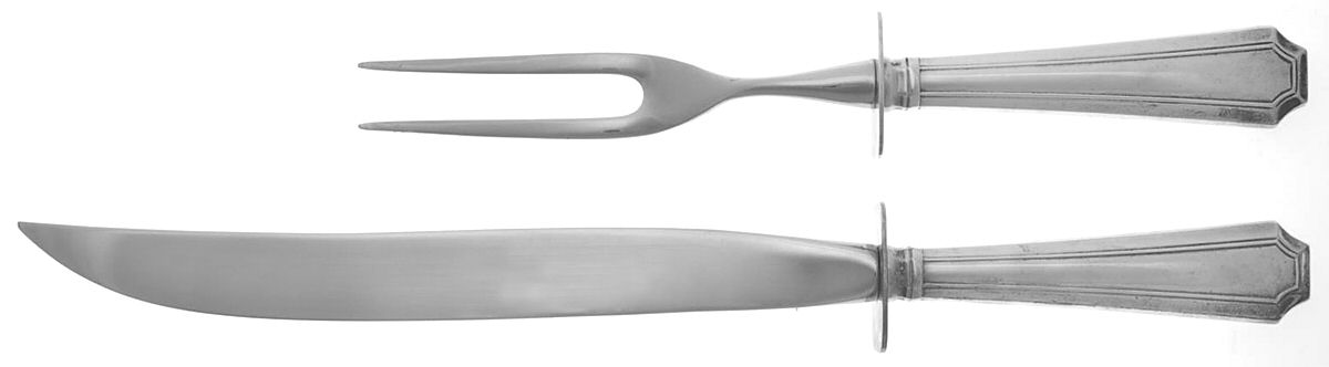 Fairfax (Sterling, 1910, No Monograms) Small 2-Piece Steak Carving Set w/Stainless Blade by Gorham Silver-1