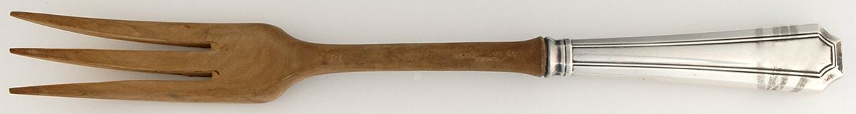 Fairfax (Sterling, 1910, No Monograms) Salad Serving Fork with Wooden Prongs by Gorham Silver-1