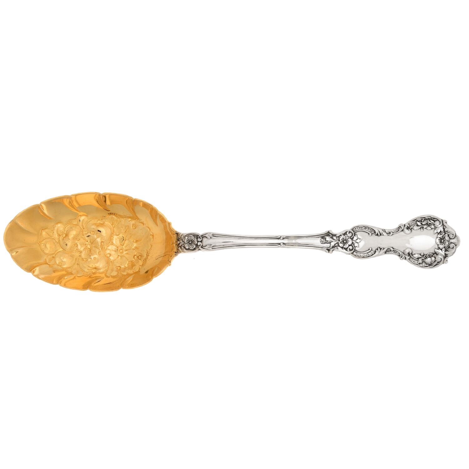 Fleury (Sterling, 1909, No Monograms) Solid Berry Spoon/Tablespoon by Gorham Silver-1
