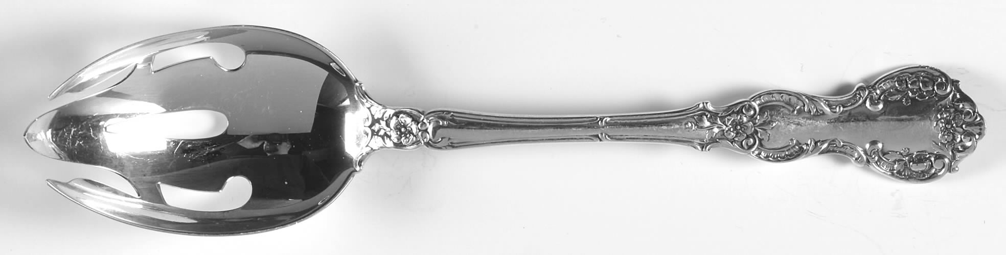 Fleury (Sterling, 1909, No Monograms) Pierced Tablespoon (Serving Spoon) by Gorham Silver-1
