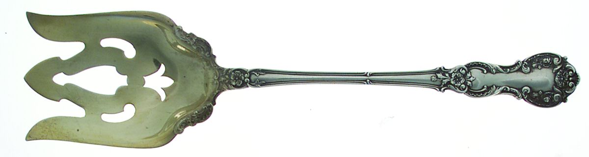 Fleury (Sterling, 1909, No Monograms) Oversize Solid Salad Servng Fork by Gorham Silver-1