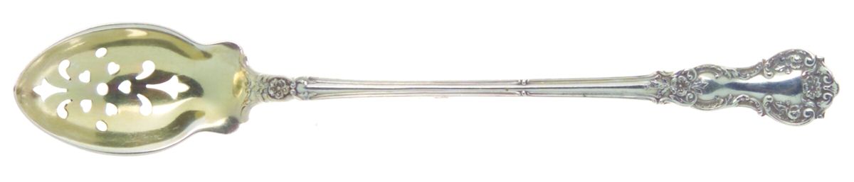 Fleury (Sterling, 1909, No Monograms) Pierced Bowl Short Handle Olive Spoon by Gorham Silver-1