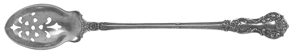 Fleury (Sterling, 1909, No Monograms) Pierced Bowl Short Handle Olive Spoon by Gorham Silver-1
