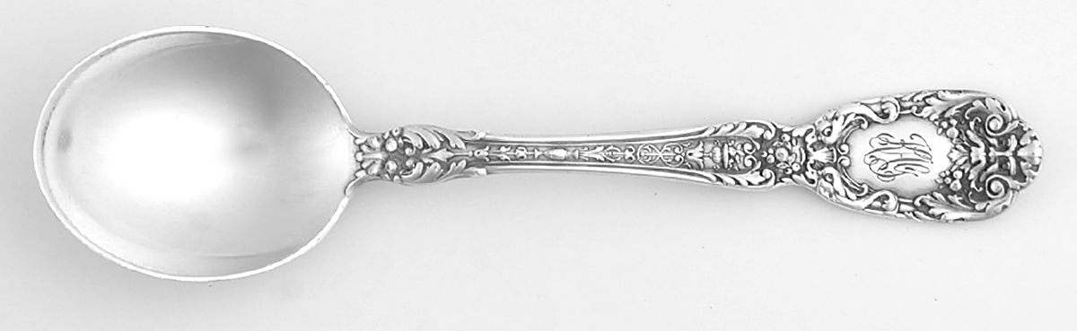 Florentine-Florenz (Sterling, 1901, Monograms)  Large Chocolate Spoon by Gorham Silver-1