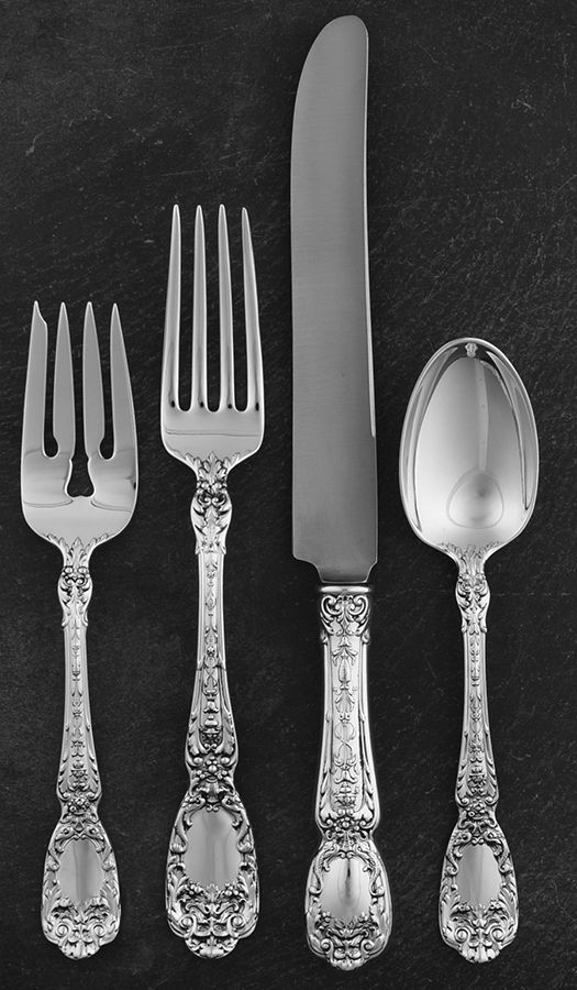 Florentine-Florenz (Sterling, 1901) 4 Piece Place Size Setting by Gorham Silver-1