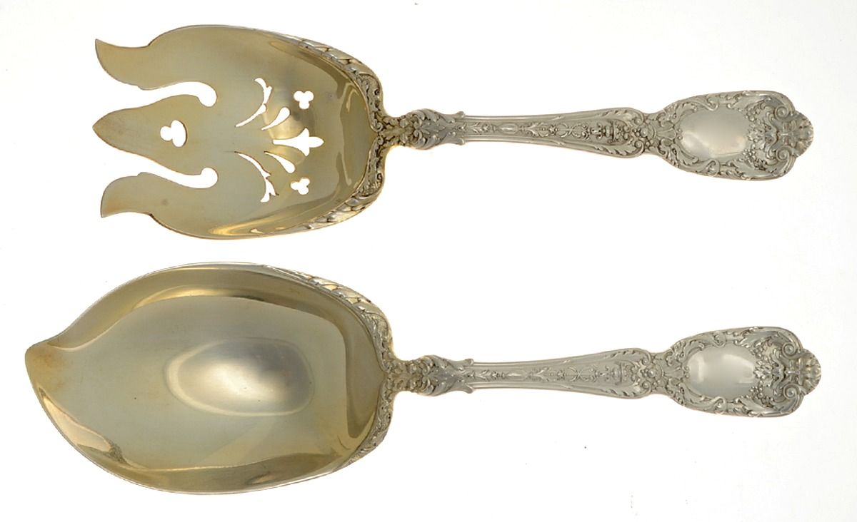 Florentine-Florenz (Sterling, 1901) Solid 2-Piece Vegetable Serving Set by Gorham Silver-1