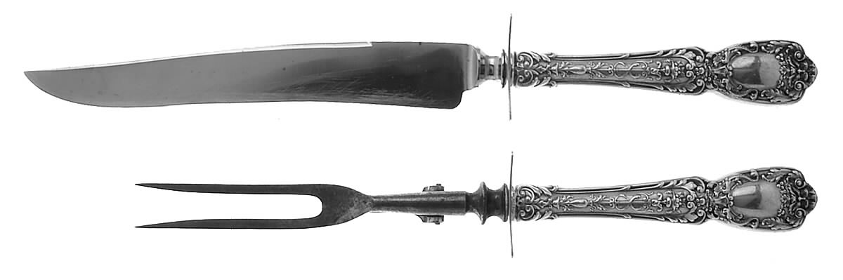 Florentine-Florenz (Sterling, 1901) Large 2-Piece Roast Carving Set w/ Stainless Blade by Gorham Silver-1