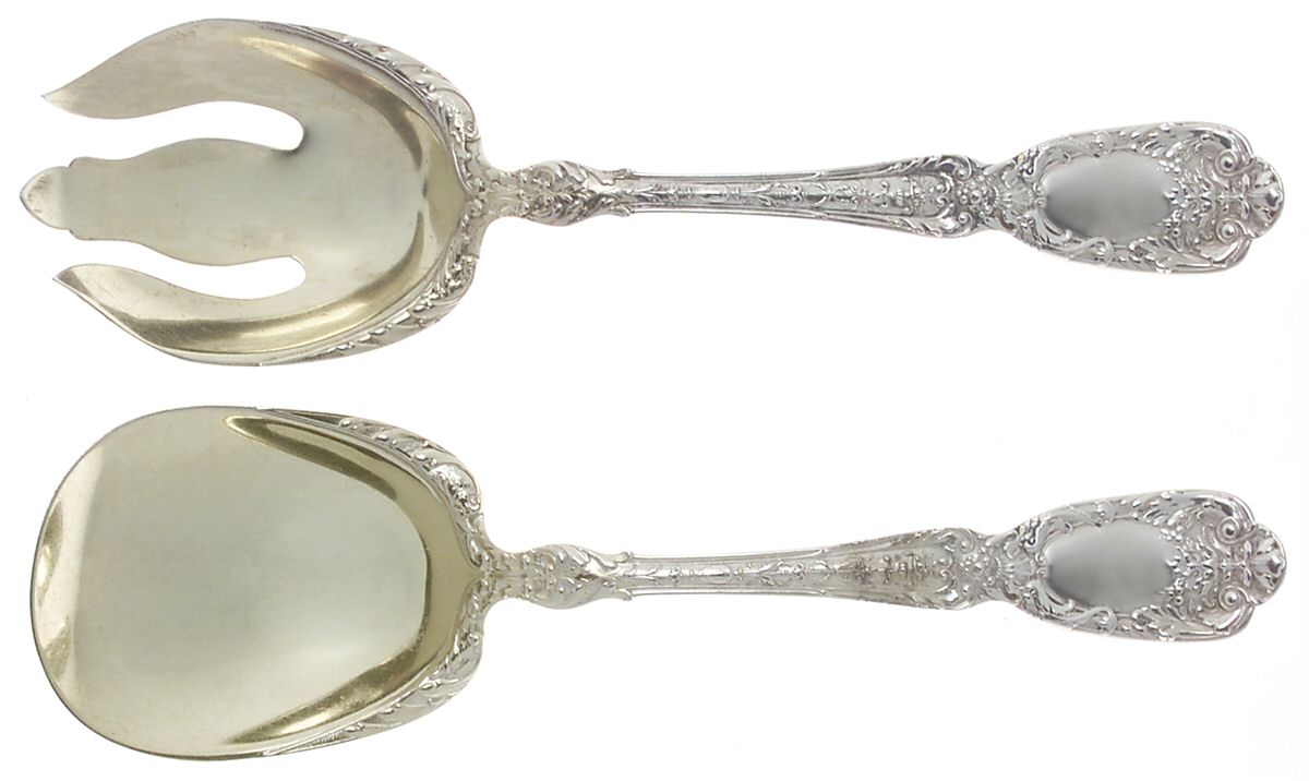 Florentine-Florenz (Sterling, 1901) (2 Pc) Solid Salad Set by Gorham Silver-1