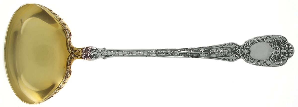 Florentine-Florenz (Sterling, 1901) Large Solid Soup Ladle by Gorham Silver-1