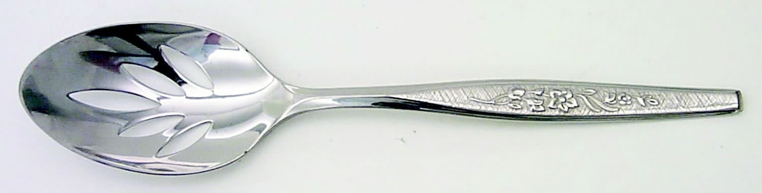Flower Song (Stainless) Pierced Tablespoon (Serving Spoon) by Gorham Silver-1