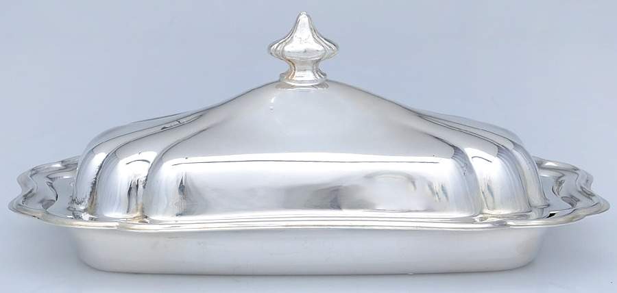 Fluted (Plated, Hollowware, Heritage) 1/4 Lb Butter W/Liner by Gorham Silver-1