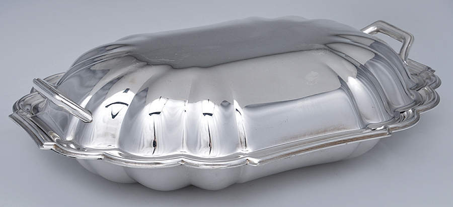 Fluted (Plated, Hollowware, Heritage) Double Vegetable Bowl by Gorham Silver-1