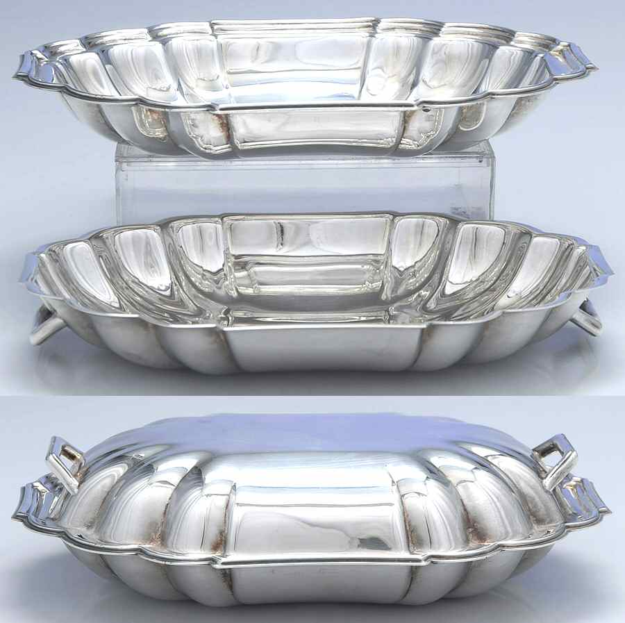 Fluted (Plated, Hollowware, Heritage) Double Vegetable Bowl by Gorham Silver-1