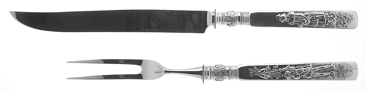 Fontainebleau (Sterling, 1880, No Monograms) Stainless Blade, Game 2-Piece Carving Set by Gorham Silver-1