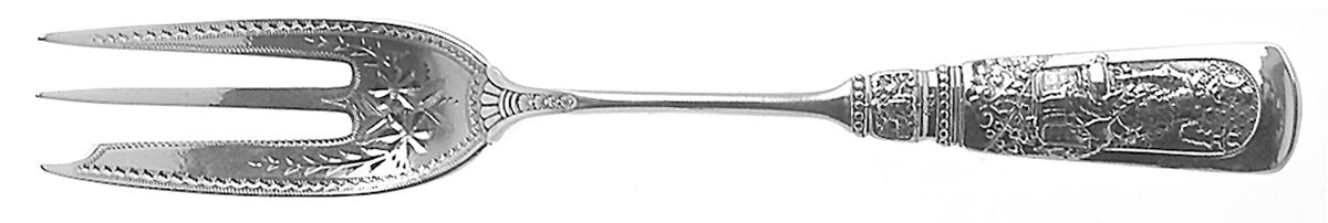 Fontainebleau (Sterling, 1880, No Monograms) Individual Bright Cut Pie Fork by Gorham Silver-1
