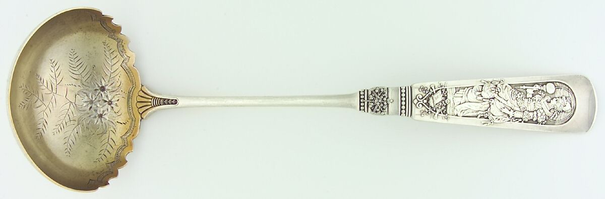 Fontainebleau (Sterling, 1880, No Monograms) Oyster Ladle Solid Bright Cut by Gorham Silver-1