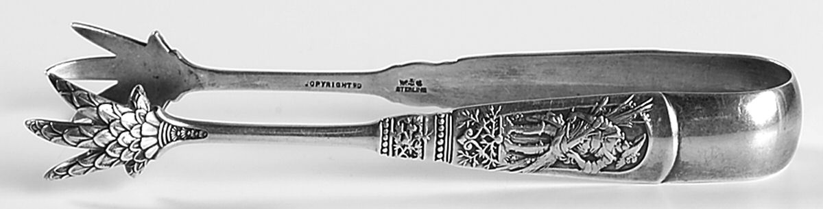 Fontainebleau (Sterling, 1880, No Monograms) Large Sugar Tongs by Gorham Silver-1