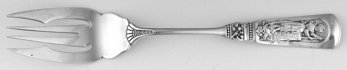 Fontainebleau (Sterling, 1880, No Monograms) Large Individual Solid Fish/Salad Fork by Gorham Silver-1