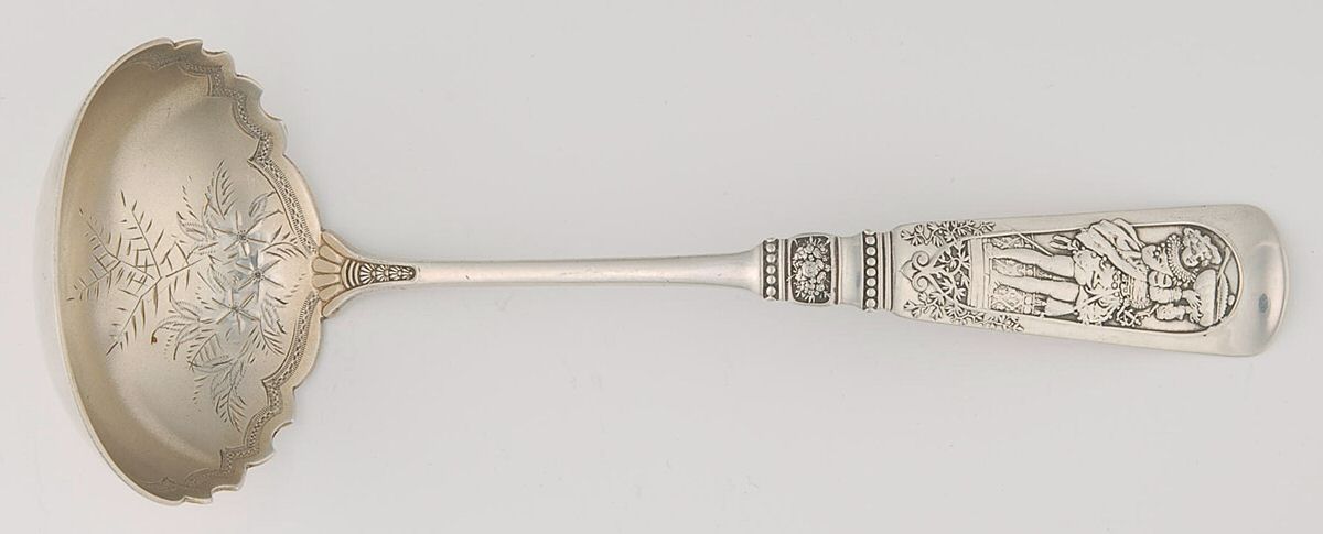 Fontainebleau (Sterling, 1880, No Monograms) Gravy Ladle, Brightcut Solid Piece by Gorham Silver-1