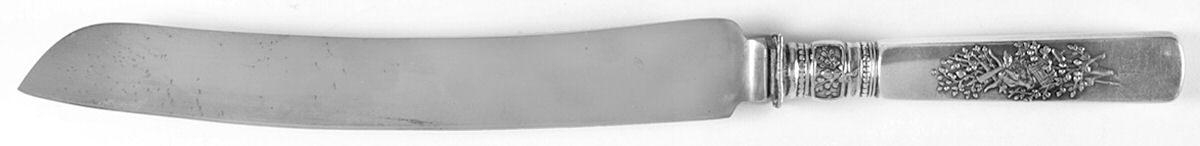Fontainebleau (Sterling, 1880, No Monograms) Large Carving/Roast Knife StnlBl w/Sterling Guard by Gorham Silver-1