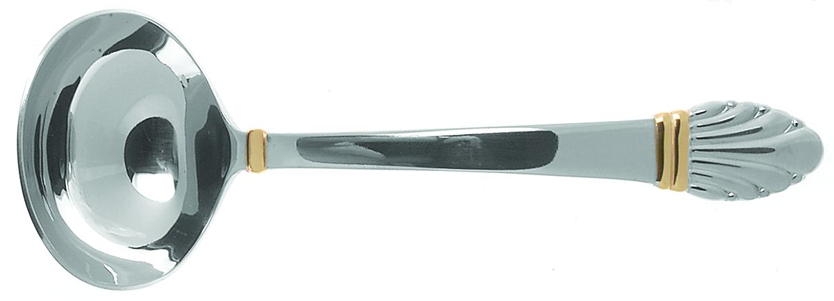 Golden Adria (Stainless, Gold Accent) Solid Gravy Ladle by Gorham Silver-1