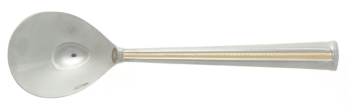 Golden Brocade (Stainless, Gold Accent) Sugar Spoon by Gorham Silver-1