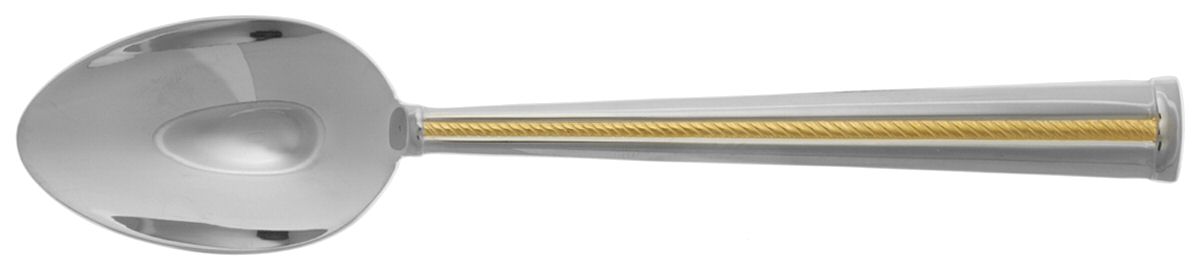 Golden Brocade (Stainless, Gold Accent) Place/Oval Soup Spoon by Gorham Silver-1