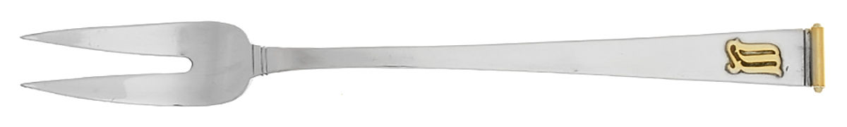 Gold Cipher (Sterling, 1952) Short Handle Pickle/Olive Fork by Gorham Silver-1