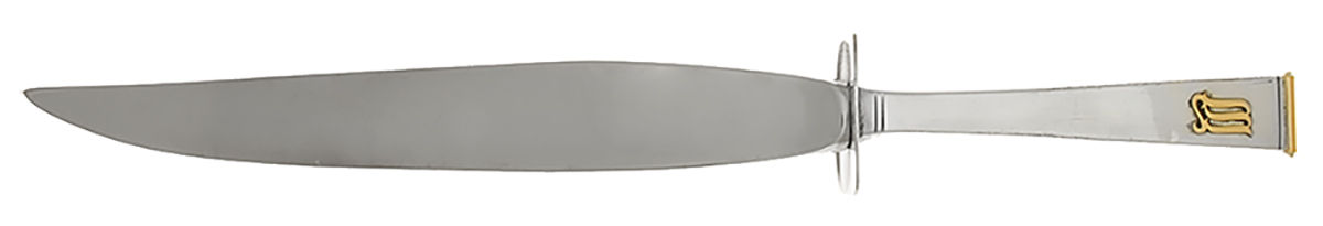 Gold Cipher (Sterling, 1952) Large Carving/Roast Knife StnlBl w/Sterling Guard by Gorham Silver-1