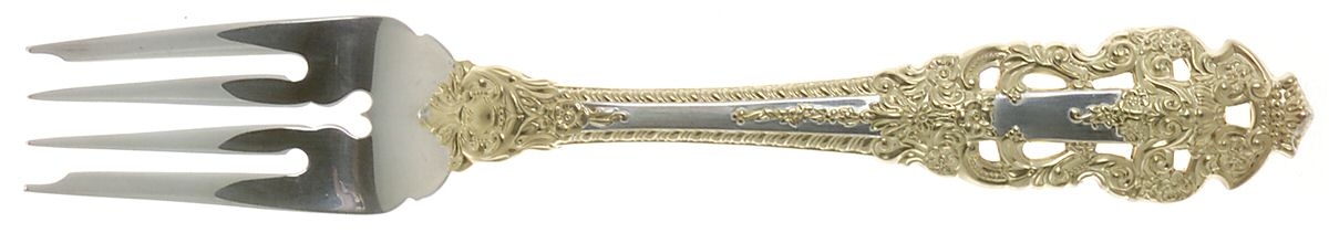 Golden Crown Baroque (Sterling, Full Gold Accent) Individual Salad Fork by Gorham Silver-1