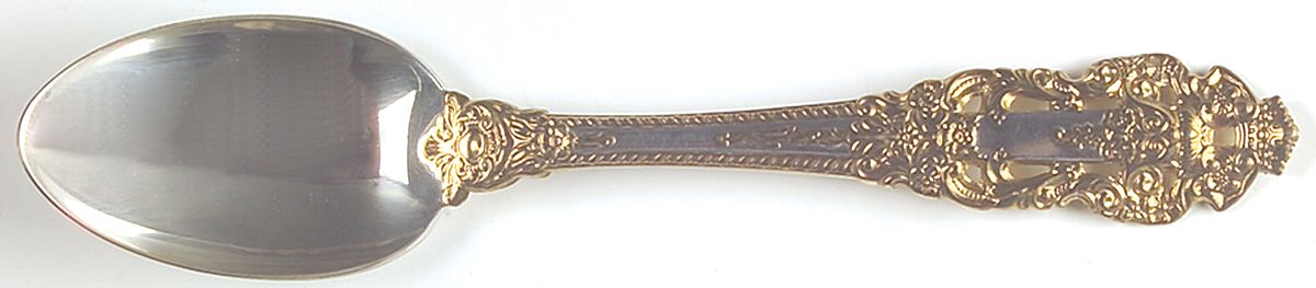 Golden Crown Baroque (Sterling, Full Gold Accent) Teaspoon by Gorham Silver-1