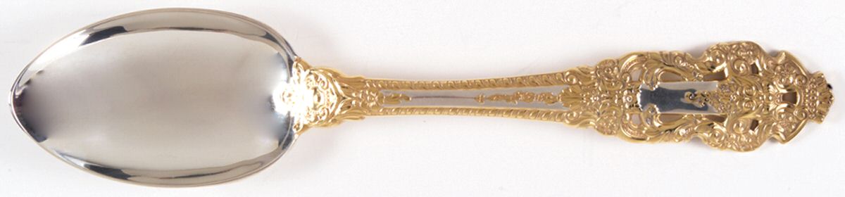 Golden Crown Baroque (Sterling, Full Gold Accent) Tablespoon (Serving Spoon) by Gorham Silver-1