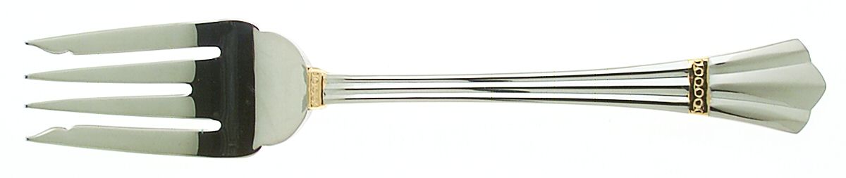 Golden Danube (Stainless) Medium Solid Cold Meat Serving Fork by Gorham Silver-1