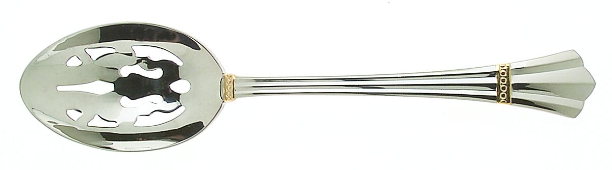 Golden Danube (Stainless) Pierced Tablespoon (Serving Spoon) by Gorham Silver-1