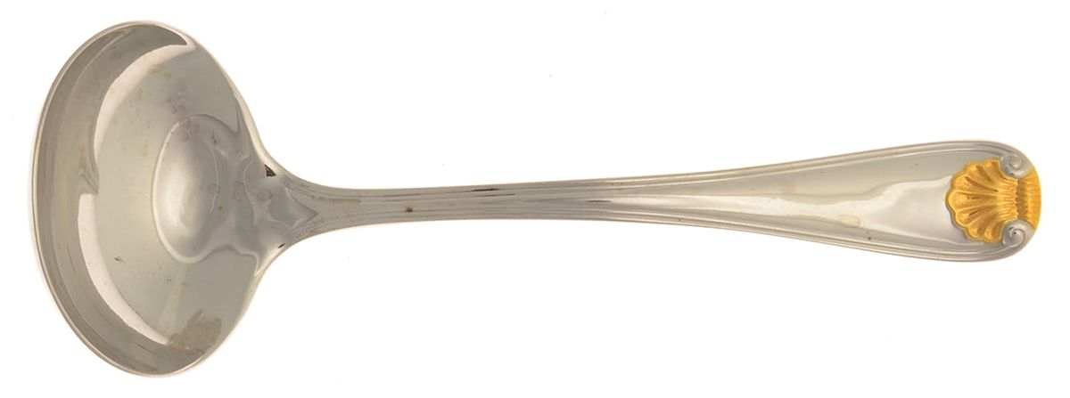 Golden Gorham Shell (Stainless, Gold Accent) Solid Gravy Ladle by Gorham Silver-1