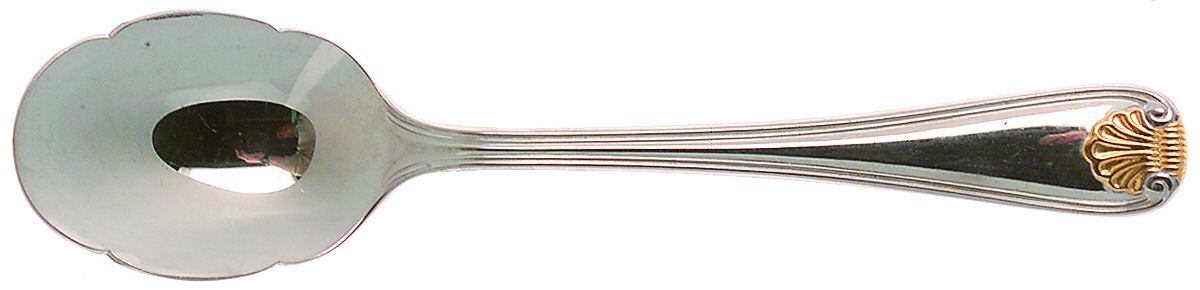 Golden Gorham Shell (Stainless, Gold Accent) Sugar Spoon by Gorham Silver-1