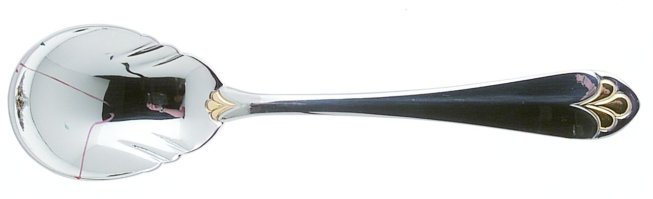 Golden Legacy (Stainless, Gold Accent) Sugar Spoon by Gorham Silver-1