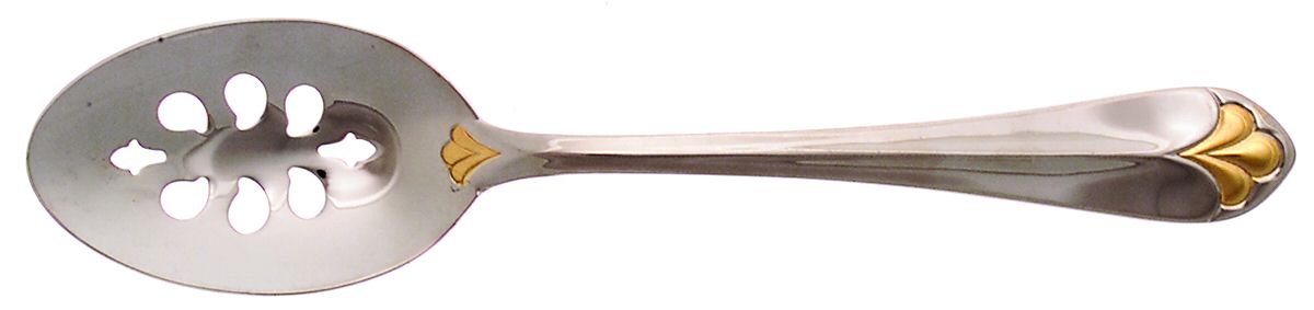 Golden Legacy (Stainless, Gold Accent) Pierced Tablespoon (Serving Spoon) by Gorham Silver-1