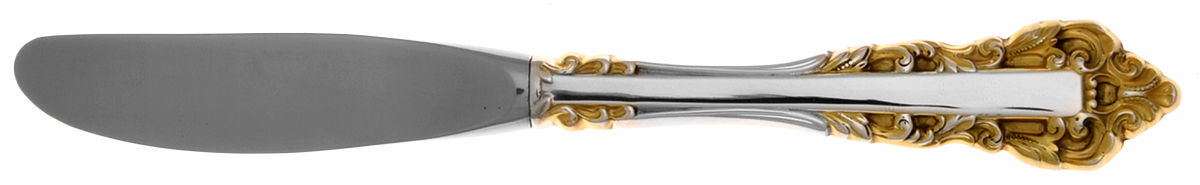 Golden Medici (Sterling, 1971) Modern Hollow Butter Spreader (Stainless) by Gorham Silver-1
