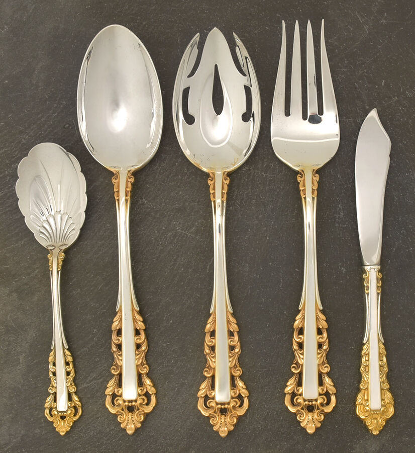 Golden Medici (Sterling, 1971) 5 Piece Hostess Set by Gorham Silver-1