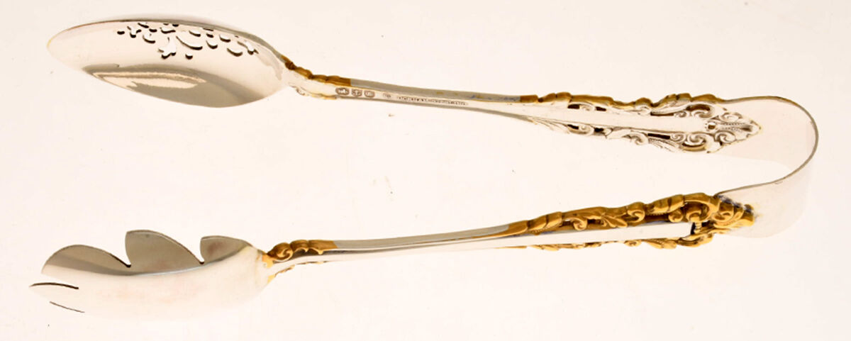 Golden Medici (Sterling, 1971) Ice Serving Tongs Large HC by Gorham Silver-1