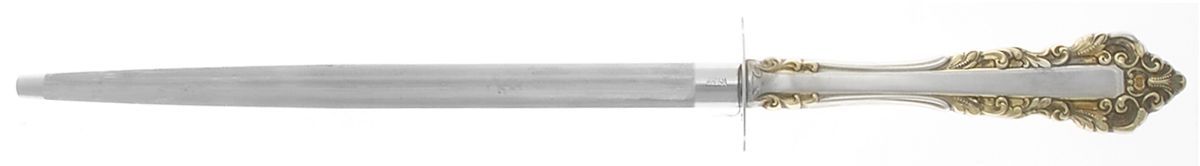 Golden Medici (Sterling, 1971) Large Steel Rod Knife Sharpener by Gorham Silver-1