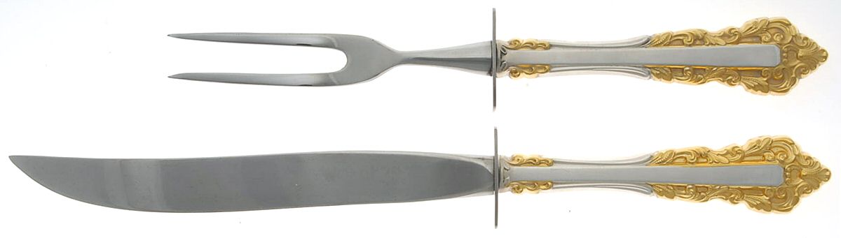 Golden Medici (Sterling, 1971) Small Stainless Blade 2-Piece Steak Carving Set by Gorham Silver-1