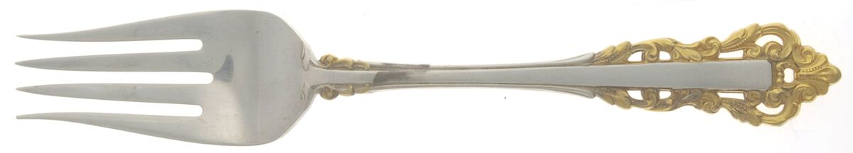 Golden Medici (Sterling, 1971) Medium Solid Cold Meat Serving Fork by Gorham Silver-1